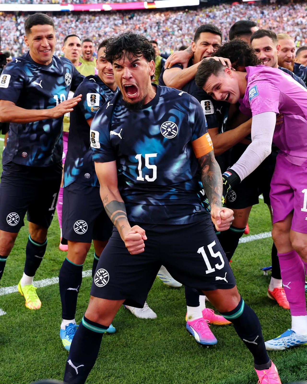 Jugadores de la selección paraguaya celebrando en el Mundial 2026